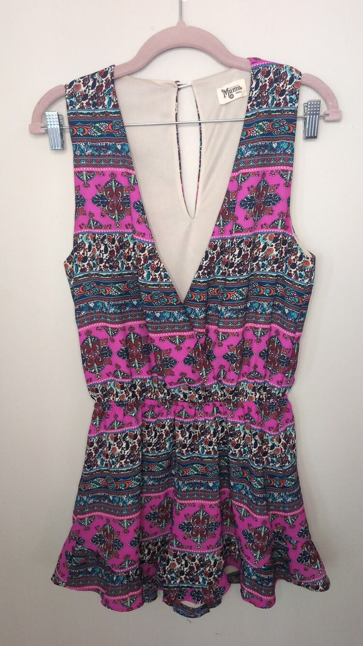 Show Me Your Mumu Riri Romper Small Pink Boho Paisley Festival